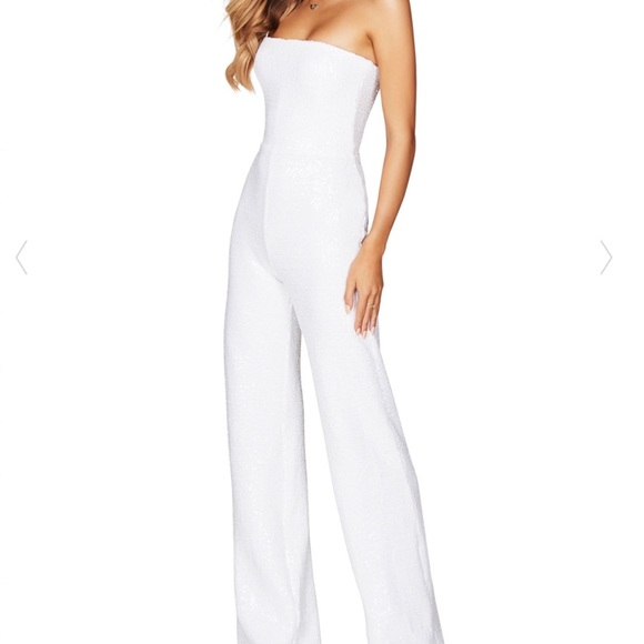 Nookie white sequin jumpsuit size Small - Picture 4 of 4